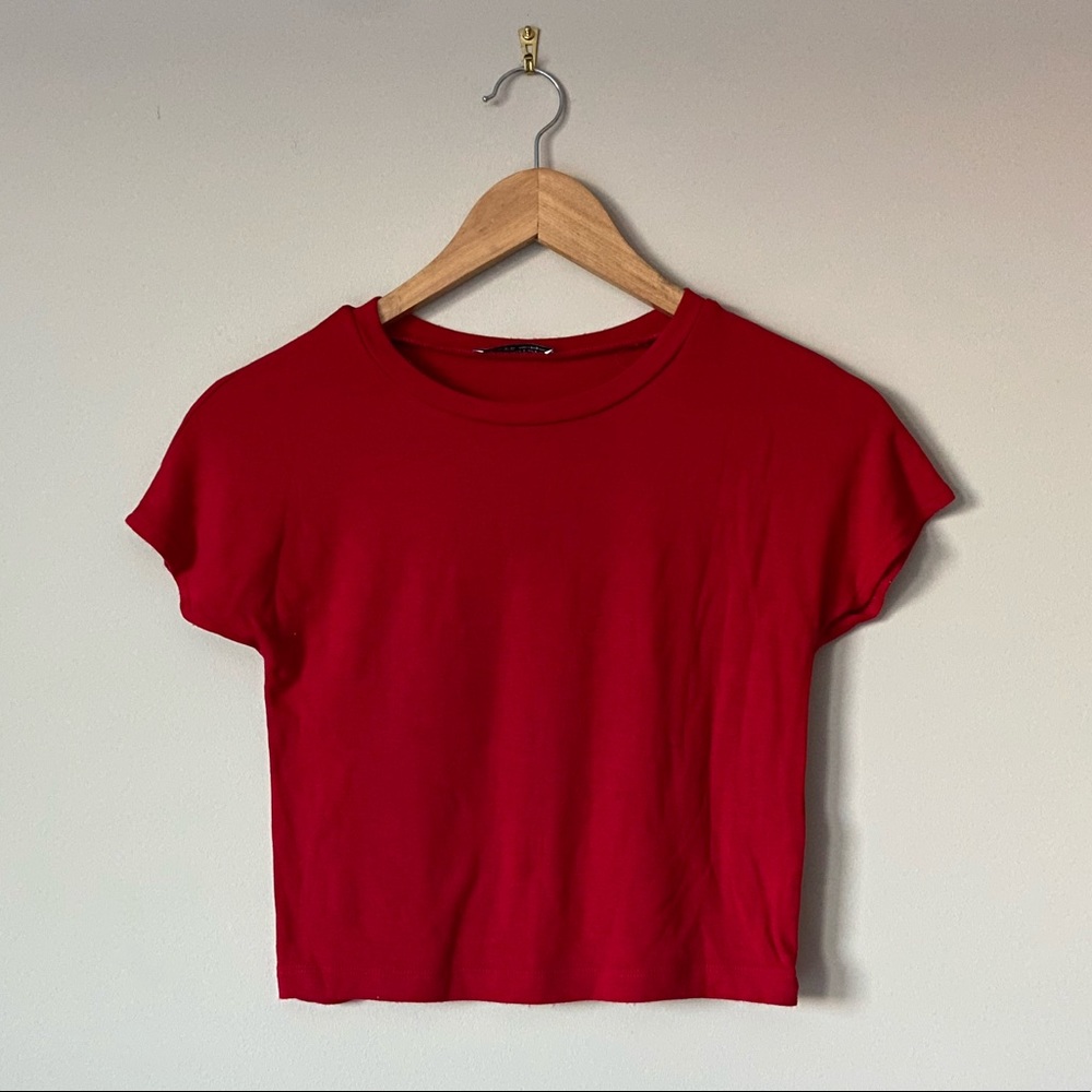 Zara Basics Jersey Crop Top